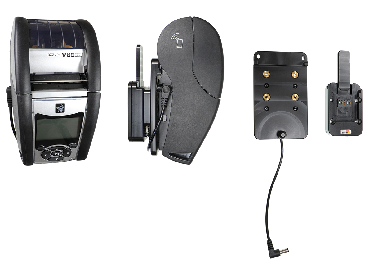 Brodit držák na Zebra ZQ610/620/QLN 220/320 s MultiMoveClip s přípravou pro nabíjení