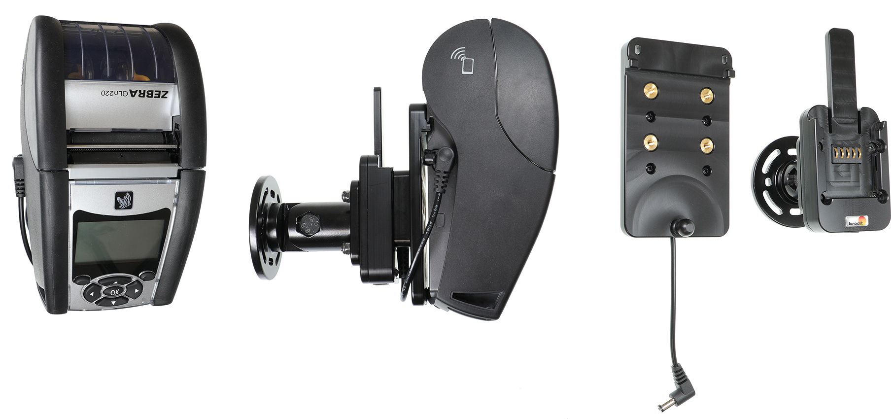 Brodit držák na Zebra QLN 220/320 / ZQ610/620, s MultiMoveClip, s přípravou pro nabíjení, podstavec