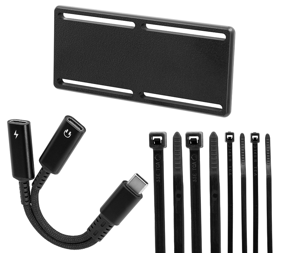 USB-C rozbočovač, PD 60W + data/audio, s aretací kabelu