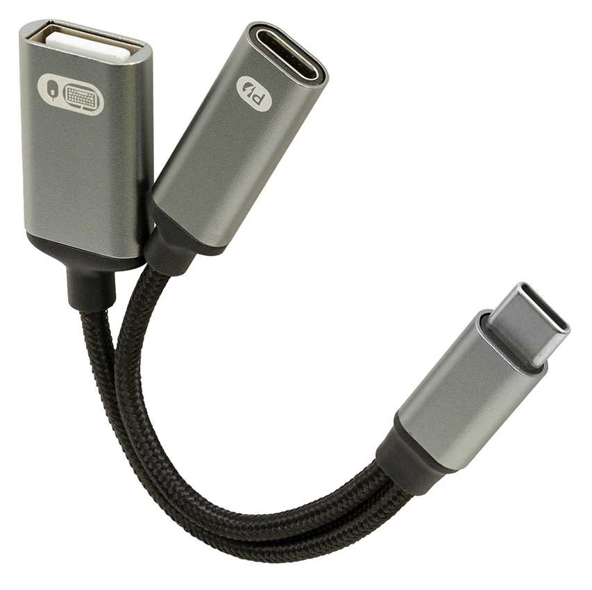 USB-C rozbočovač, PD 60W + USB-A data