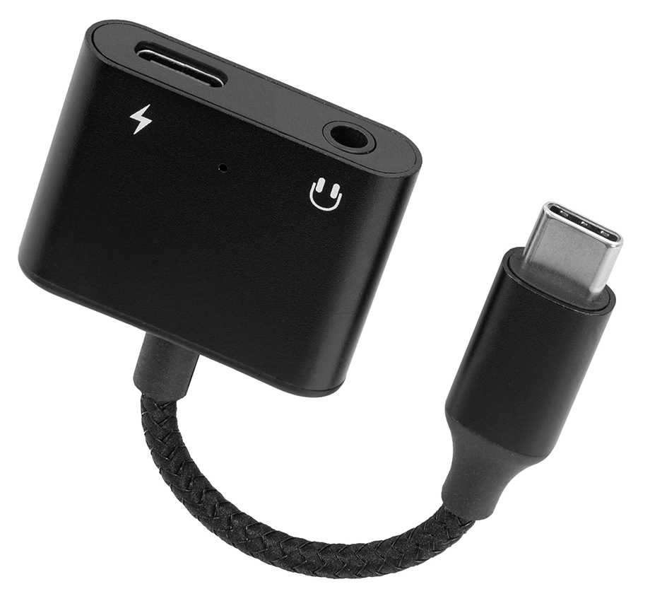 USB-C rozbočovač, PD 60W + 3,5 mm audio