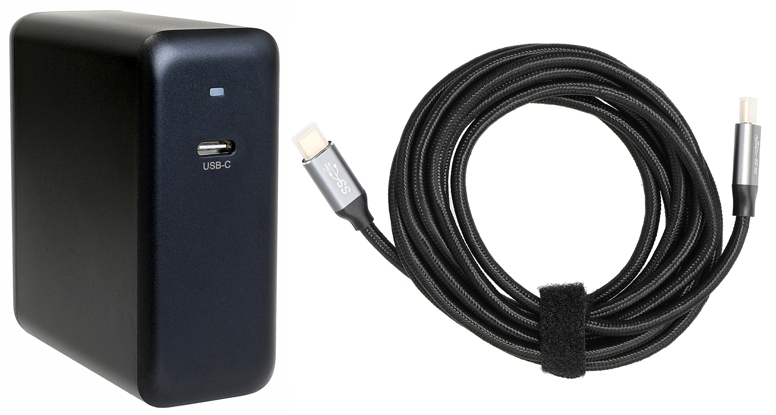 100W nabíječka s EU kabelem a 3m kabelem USB-C na USB-C