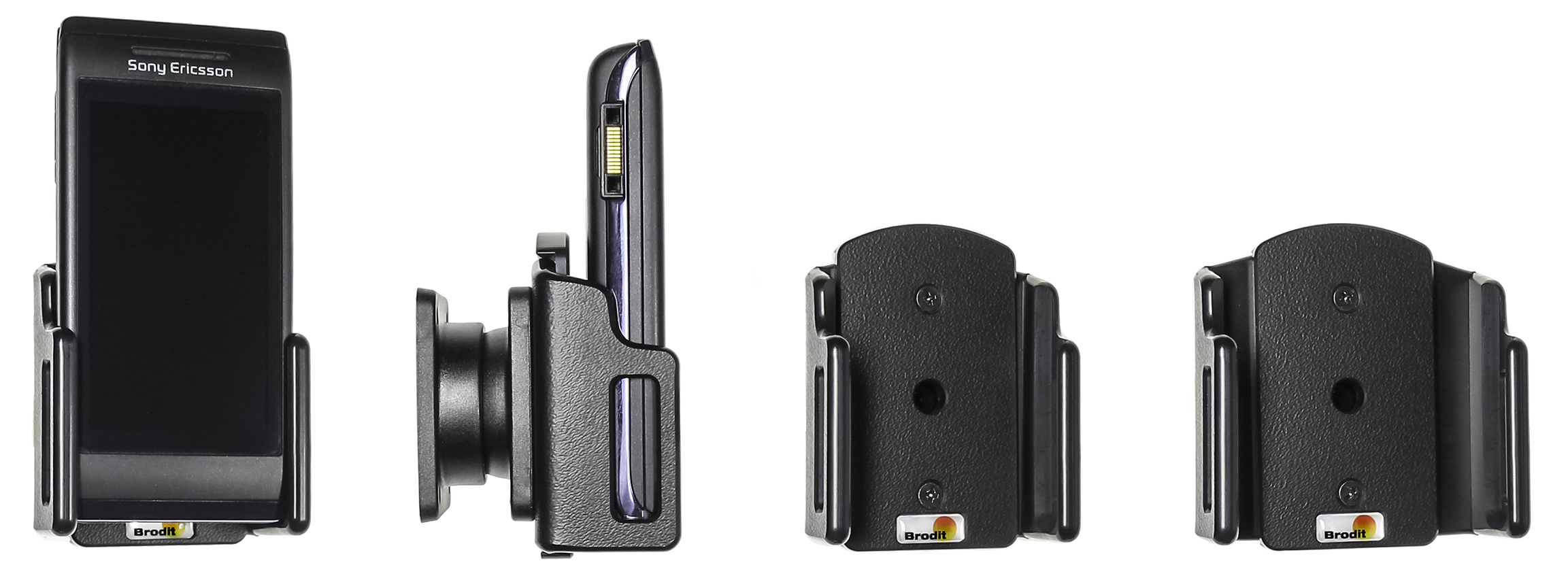 Brodit držák do auta na mobilní telefon nastavitelný, bez nabíjení, š. 49-63 mm, tl. 9-13 mm
