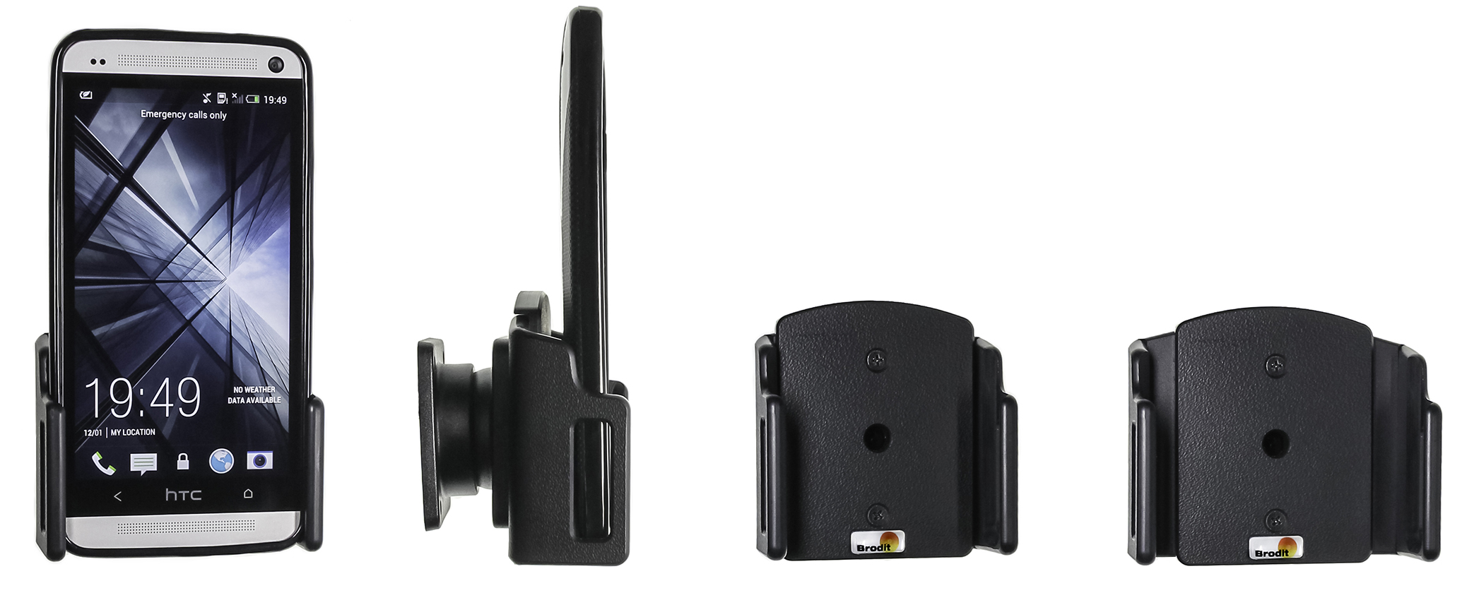 Brodit držák do auta nastavitelný na telefon v krytu, šířka 62-77mm, tloušťka 9-13mm, bez nabíjení