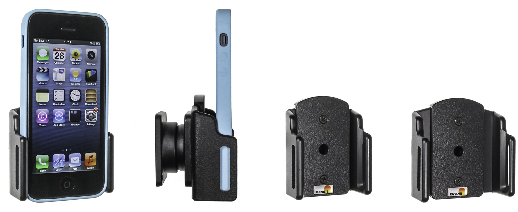 Brodit držák do auta nastavitelný na telefon v krytu, šířka 59-63mm, tloušťka 6-10mm, bez nabíjení