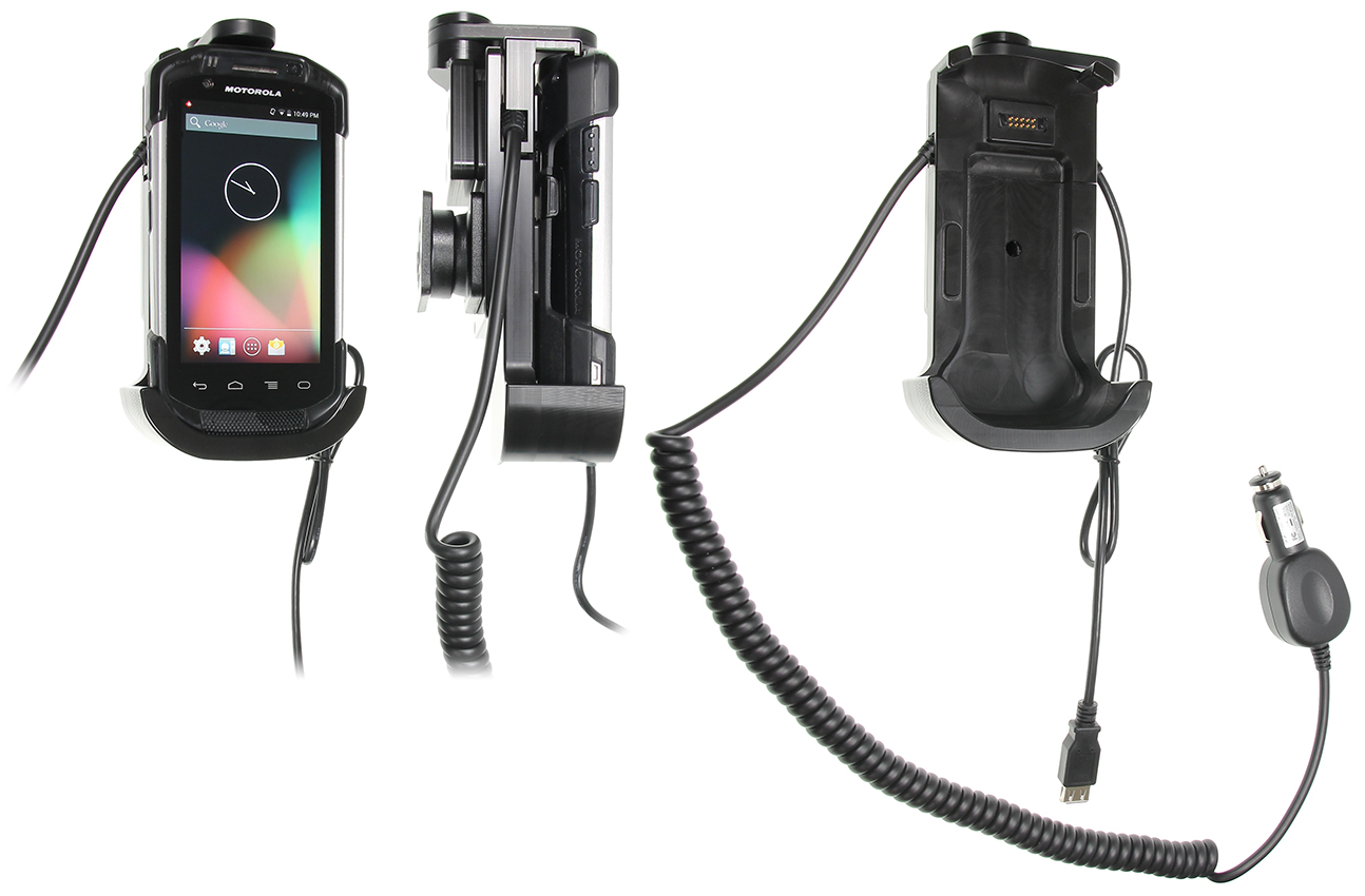 Brodit držák do auta na Motorola TC70/75 bez pouzdra, s nabíjením z cig. zapalovače/USB host