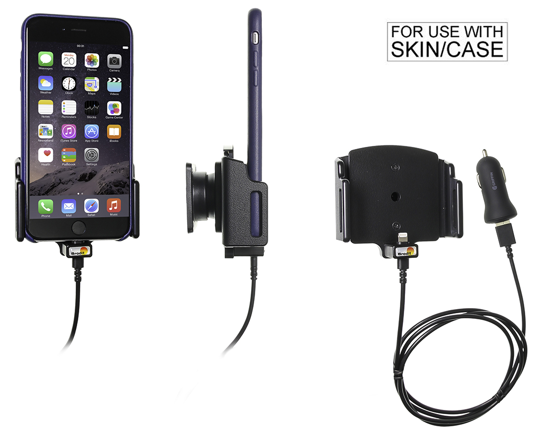 Brodit držák na Apple iPhone 11 Pro/11/Xs Max/Xs/XR/X/8 Plus v pouzdru, nastavitelný s nab. z CL/USB