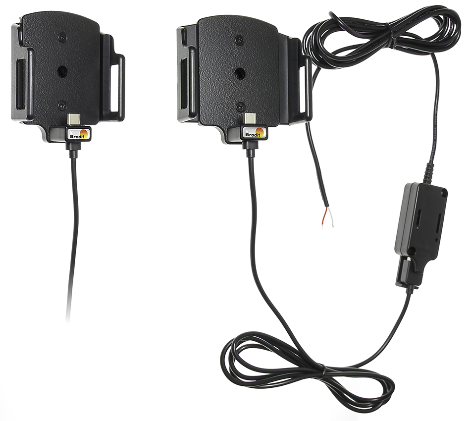Brodit držiak do auta na mobilný telefón s USB-C nastaviteľný so skrytým nab. š.62-77 mm, hr.12-16mm