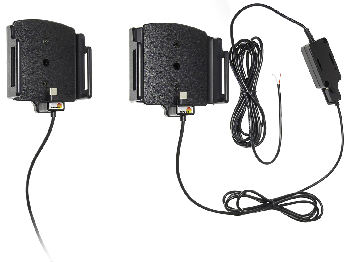 Brodit držák do auta na mobilní telefon s USB-C nastavitelný se skrytým nab. š.75-89 mm, tl.9-13mm
