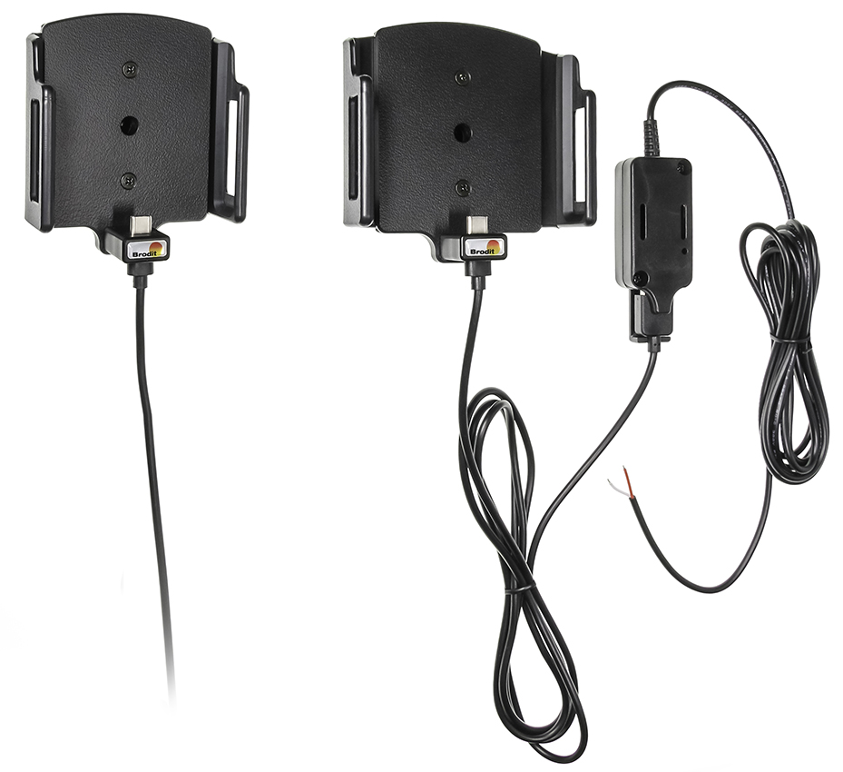 Brodit držák do auta na mobilní telefon s USB-C nastavitelný se skrytým nab. š.75-89 mm, tl.12-16mm