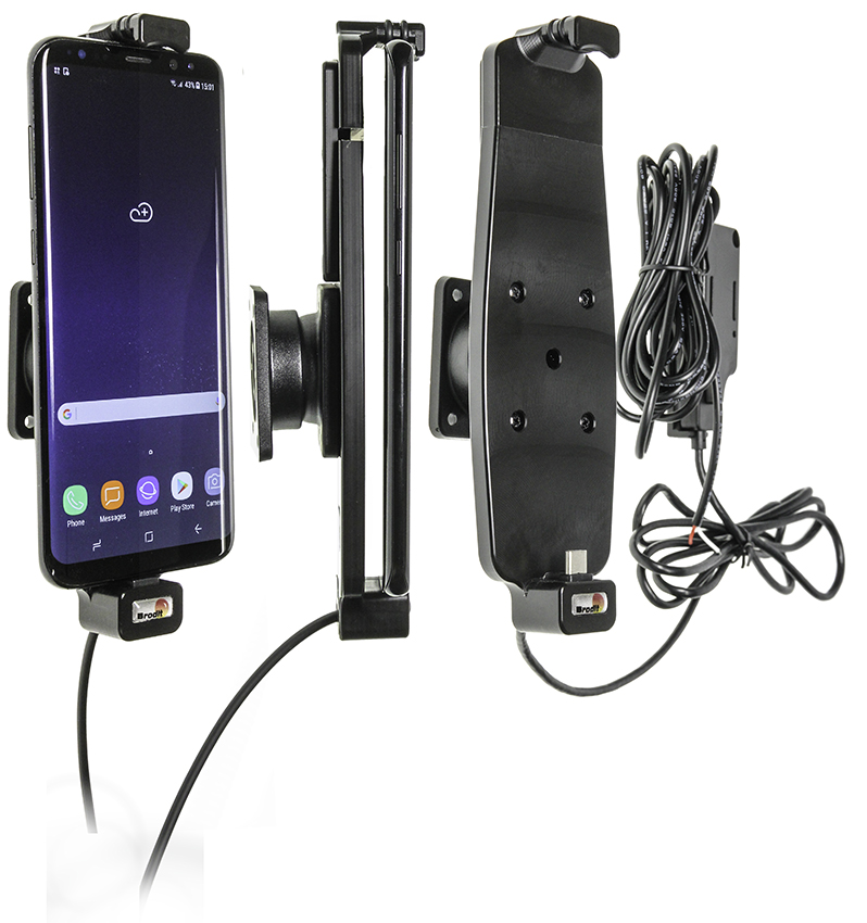 Brodit univerzální držák do auta na telefon s USB-C, s horním jištěním, se skrytým nabíjením