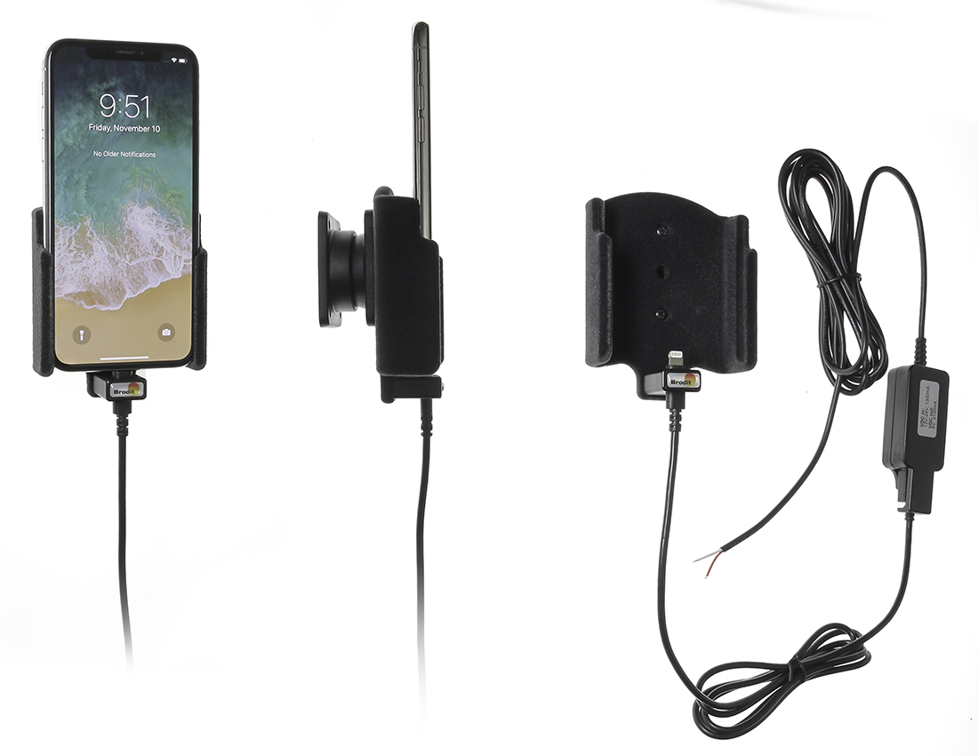 Brodit držák do auta na Apple iPhone Xs/X bez pouzdra se skrytým nabíjením