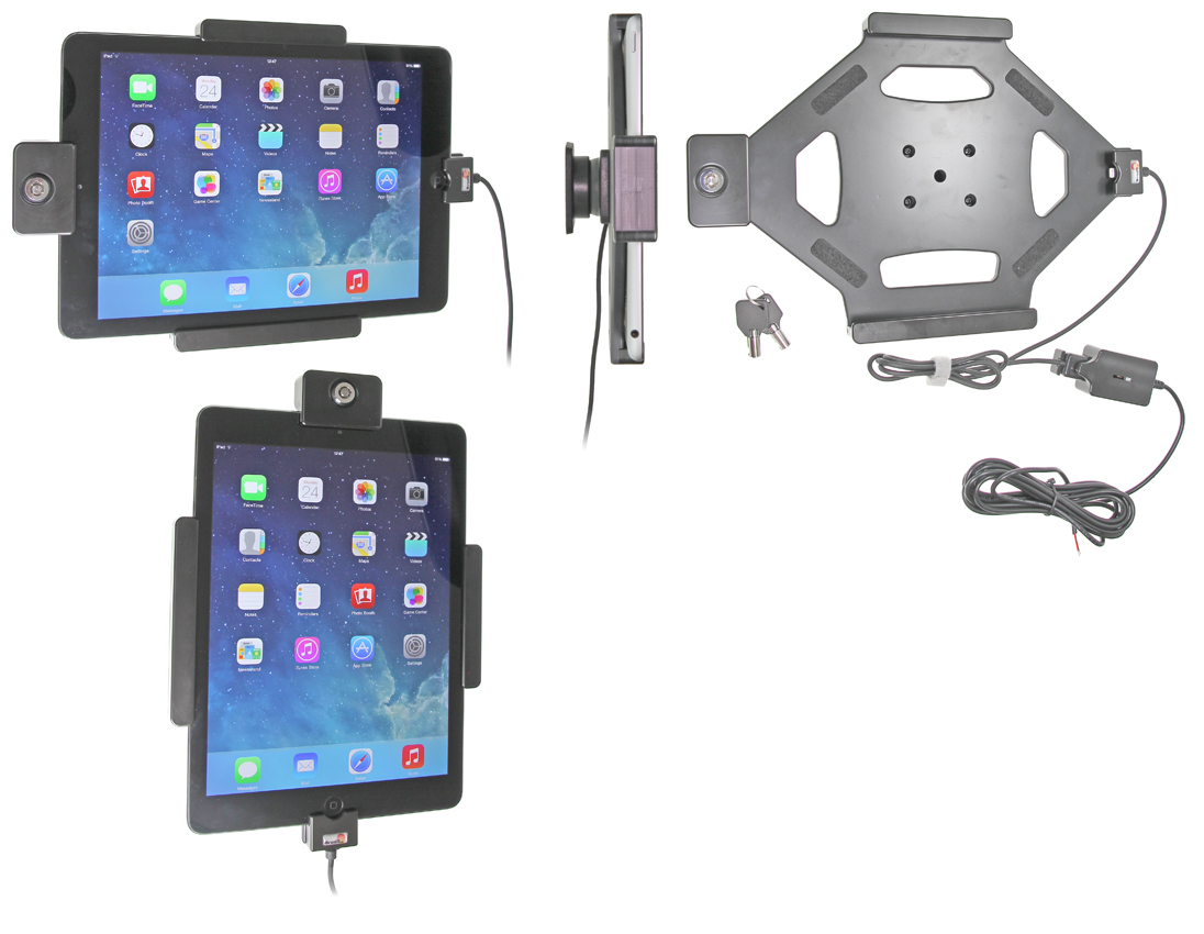 Brodit držák do auta na Apple iPad 9.7 New, bez pouzdra, se skrytým nabíjením, zámek