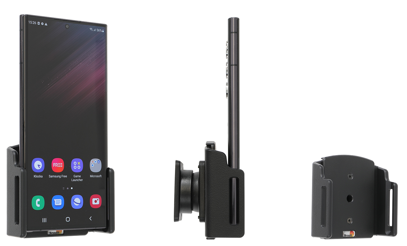 Brodit držák do auta na Samsung Galaxy S22 Ultra, v pouzdru, nastavitelný, bez nabíjení