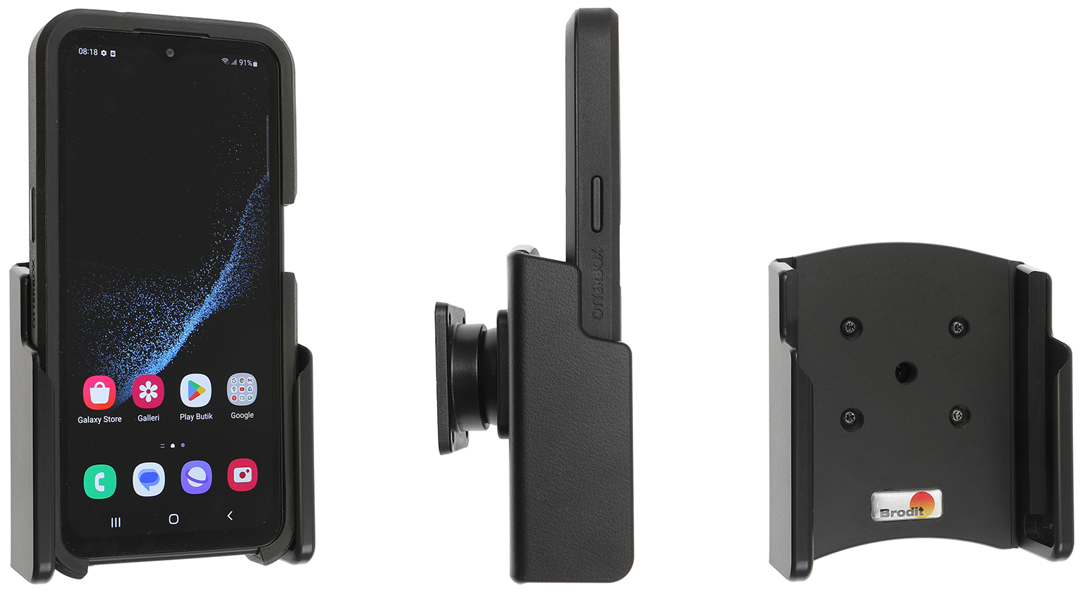 Brodit držák na Samsung Galaxy XCover 6 Pro, v pouzdru Otterbox uniVERSE, bez nabíjení