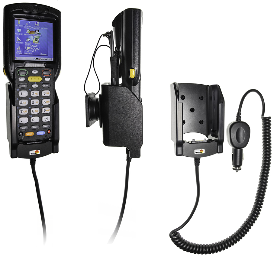 Brodit držák na Zebra/Motorola MC3200 bez pouzdra, s nabíjením z cig. zapalovače