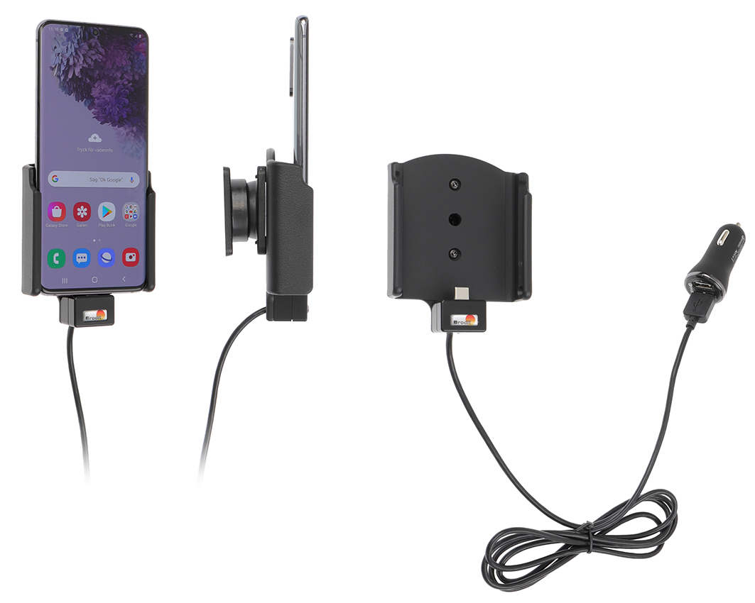Brodit držák do auta na Samsung Galaxy S20, bez pouzdra, s nabíjením z cig. zapalovače/USB
