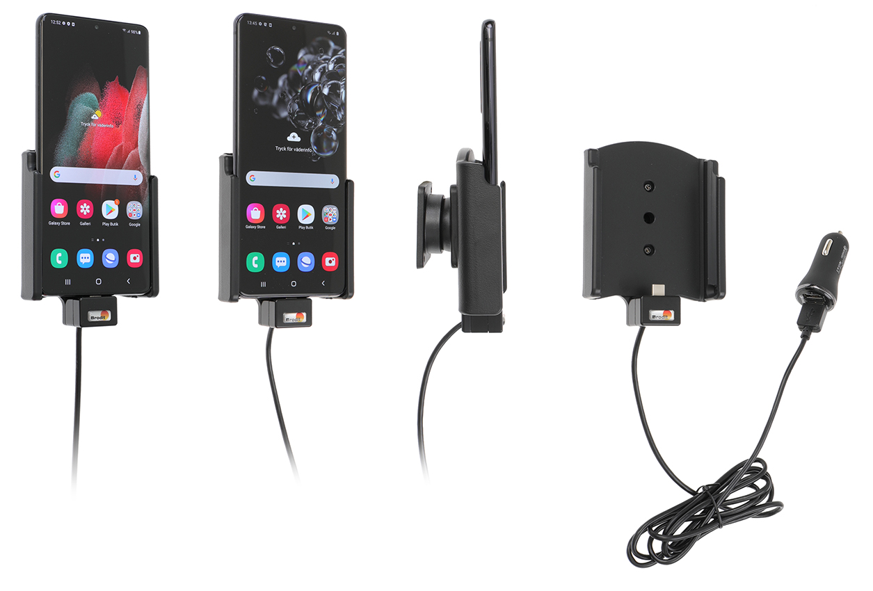 Brodit držák do auta na Samsung Galaxy S20 Ultra, bez pouzdra, s nabíjením z cig. zapalovače/USB