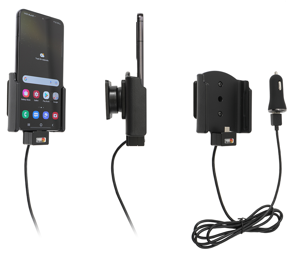 Brodit držák do auta na Samsung Galaxy S22, bez pouzdra, s nabíjením z cig. zapalovače/USB