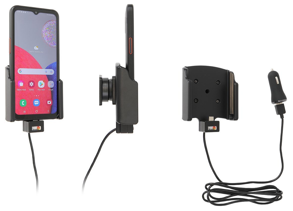 Brodit držák na Samsung Galaxy Xcover 6 Pro, bez pouzdra, s nabíjením z cig. zapalovače/USB