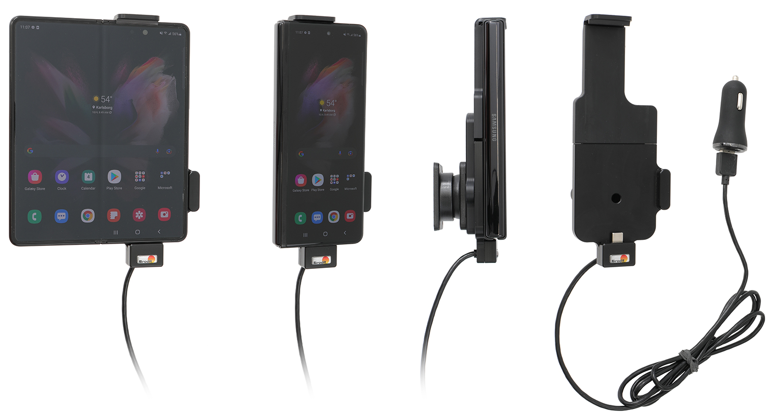 Brodit držák do auta na Samsung Galaxy Z Fold4 5G, s nabíjením z CL/USB