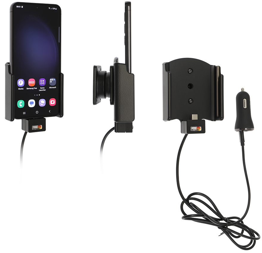 Brodit držák do auta na Samsung Galaxy S23, bez pouzdra, s nabíjením z CL/USB