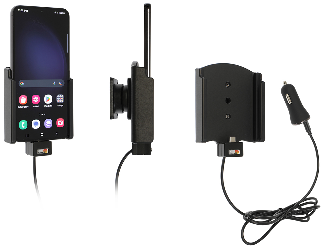 Brodit držák do auta na Samsung Galaxy S23+, bez pouzdra, s nabíjením z CL/USB