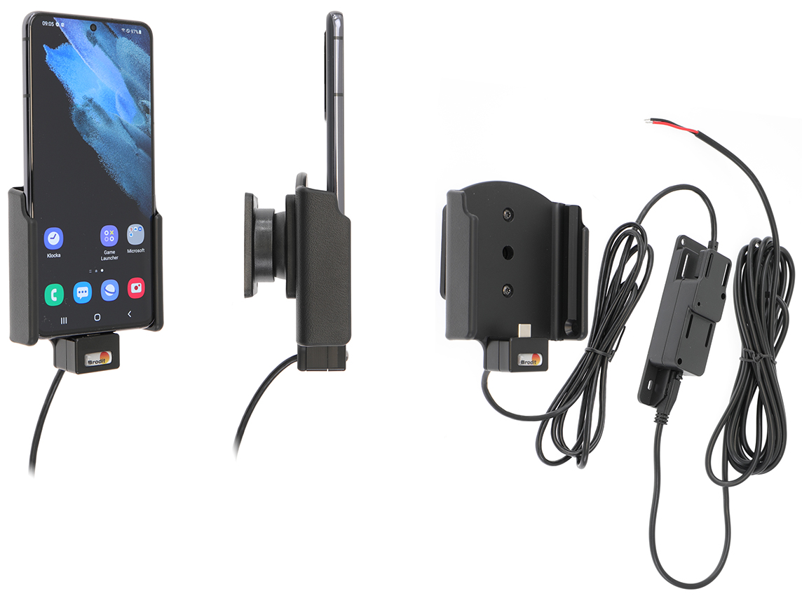 Brodit držák do auta na Samsung Galaxy S21 5G, bez pouzdra, se skrytým nabíjením