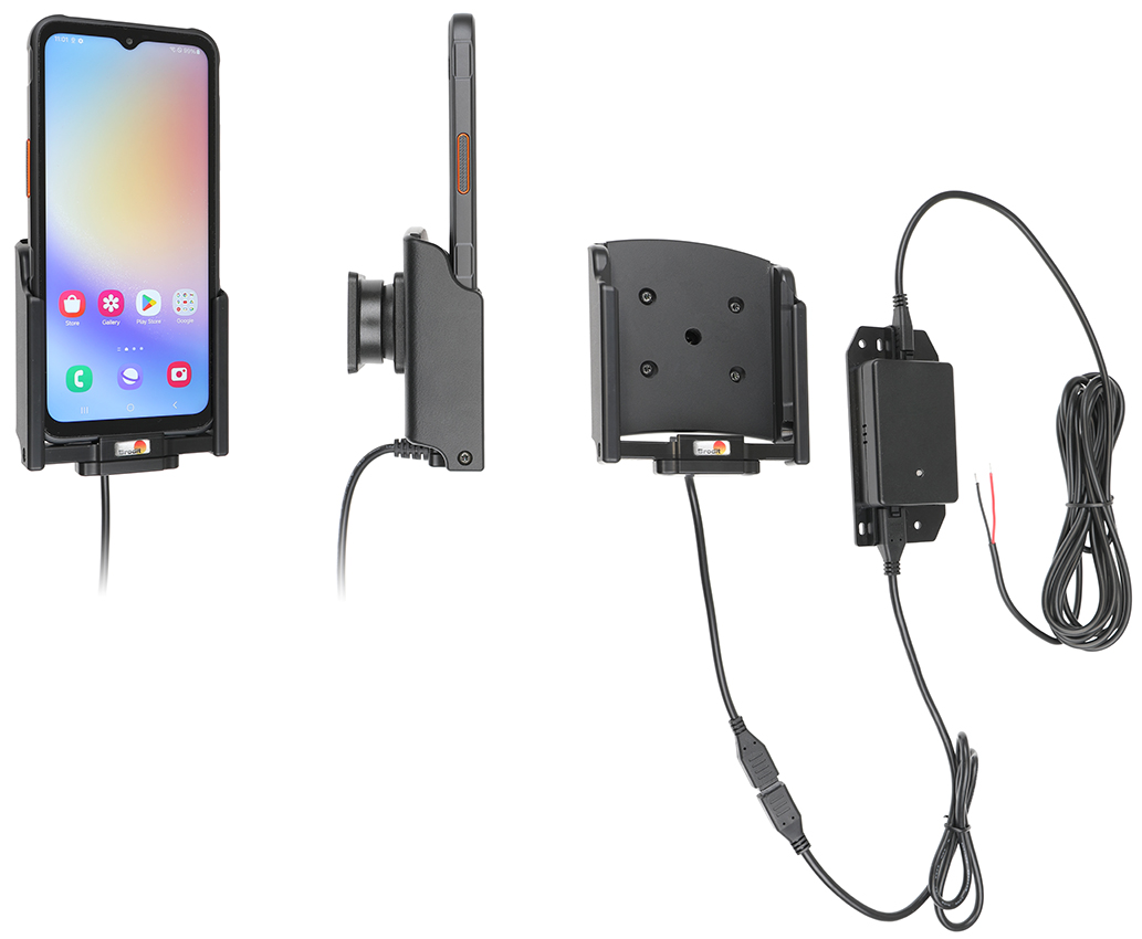 Brodit držák na Samsung Galaxy Xcover 7, bez pouzdra, pogo, skryté nabíjení