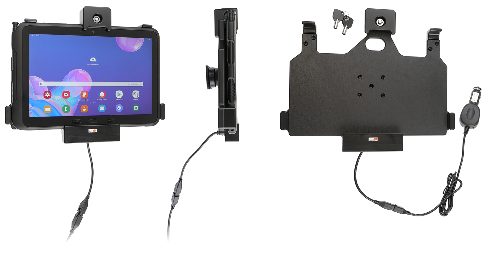 Brodit držák do auta na Samsung Galaxy Tab Active Pro T540/T545/T547/T547U, se zámkem, cig. nabíjení