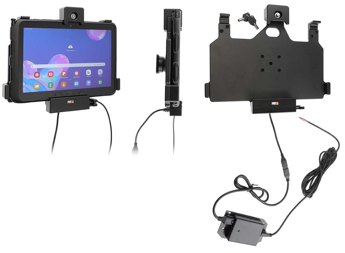 Brodit držák do auta na Samsung Galaxy Tab Active Pro T540/T545/T547/T547U, se zámkem, skryté n.,USB