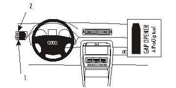 Brodit ProClip montážna konzola pre Audi A4 Avant 02-07/Sedan 01-07, vľavo na mriežku ventilácie