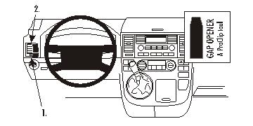 Brodit ProClip pre Volkswagen Multivan 03-15, vľavo na mriežku ventilácie (bez priehradky pod mriežkou)