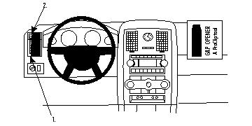 Brodit ProClip montážna konzola pre Chrysler 300C/300C Touring 05-10, vľavo na mriežku ventilácie