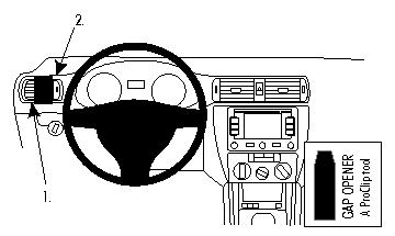 Brodit ProClip montážna konzola pre Volkswagen Jetta 11-18, vľavo na mriežku ventilácie