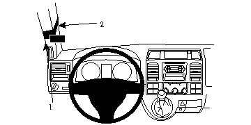 Brodit ProClip Volkswagen Caravelle/T5 Transporter/Pickup 10-15, vľavo na stĺpik (bez držadla)