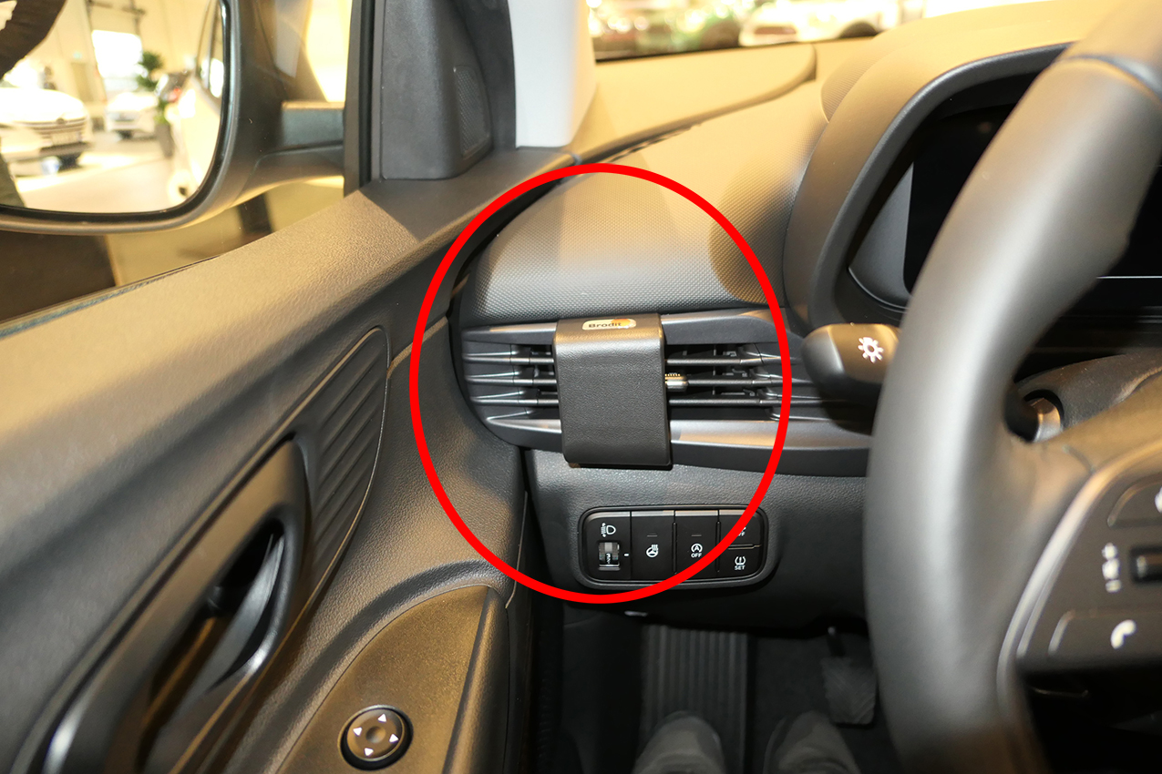 Brodit ProClip montážna konzola pre Hyundai i20/Bayon 21-24, vľavo na mriežku ventilácie