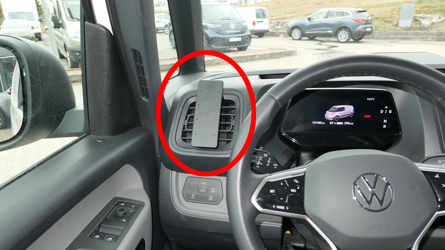 Brodit ProClip montážna konzola pre Volkswagen ID. Buzz Cargo 23-24, vľavo na mriežku ventilácie