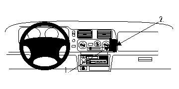 Brodit ProClip montážna konzola pre Mitsubishi Pajero Sport 97-06, na stred vpravo
