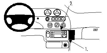 Brodit ProClip montážna konzola pre Ford Cougar 99-07/Mercury Cougar 99-03, na stred