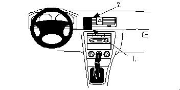 Brodit ProClip Škoda Octavia I Ambiente/Elegance 01-04/GLX/SLX 99-00/RS 03-04/Tour 99-06, na střed
