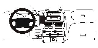Brodit ProClip montážna konzola pre Nissan King Cab 00-06/Navara 00-05, na stred