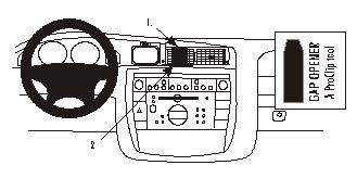 Brodit ProClip montážna konzola pre Opel Omega 00-05, na stred vľavo