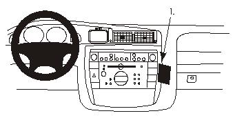 Brodit ProClip montážna konzola pre Opel Omega 00-05, na stred vpravo