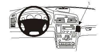 Brodit ProClip montážní konzole pro Volvo S60 00-04 /Volvo V70 (New)/XC70 00-04, na střed vpravo