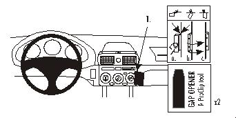 Brodit ProClip montážna konzola pre Toyota MR2 Spyder 00-05, na stred