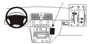 Brodit ProClip montážna konzola pre Volvo S40/V40 01-03, na stred vpravo