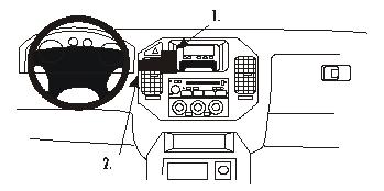 Brodit ProClip montážna konzola pre Mitsubishi Pajero 00-06/Montero 01-07, na stred