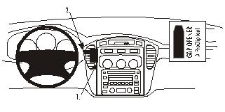 Brodit ProClip montážna konzola pre Toyota Highlander 01-07, NIE pre modely s displejom, na stred