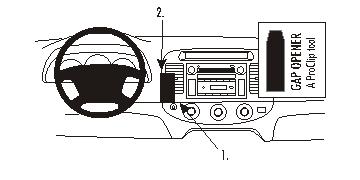 Brodit ProClip montážna konzola pre Toyota Camry 02-06, na stred